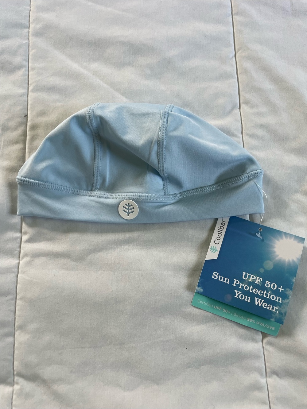 Coolibar Pale Blue UPF Swim Cap